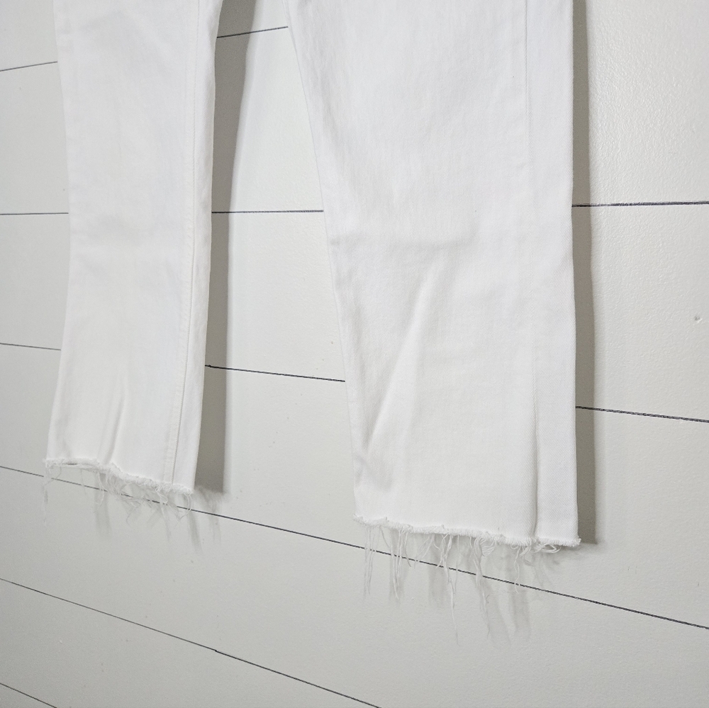 Agolde Riley High Rise Straight Crop Button Fly White Size 31 - Picture 6 of 10